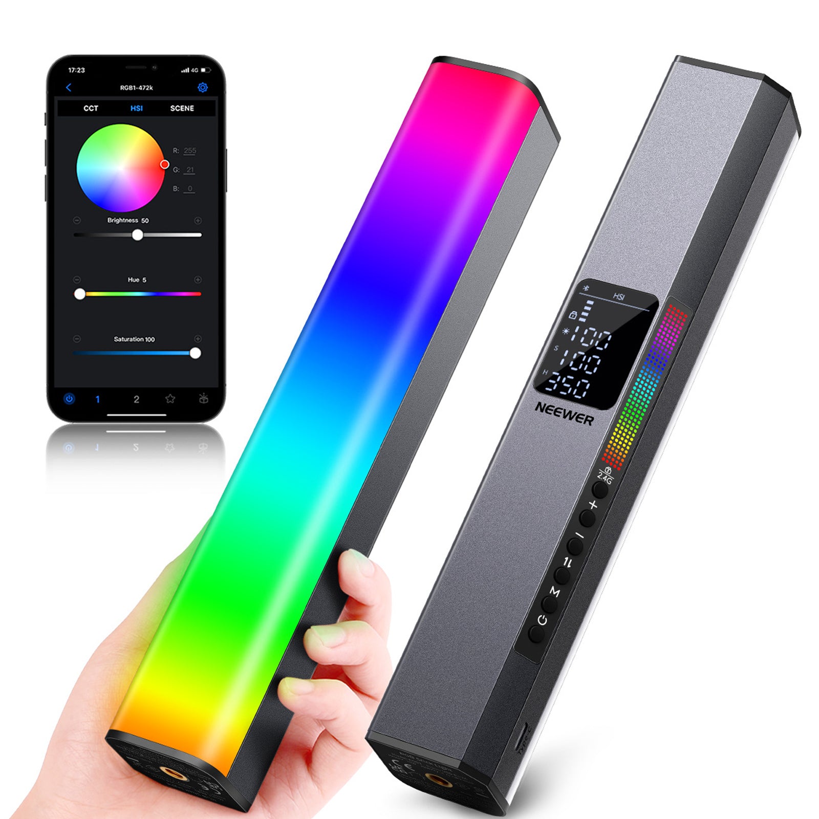 NEEWER N-46 RGB LED Video Light Stick Touch Bar Lamp APP Control Magnetic Handheld Photography Light NEEWER N-46 RGB LED Video Light Stick Touch Bar Lamp APP Control Magnetic Handheld Photography Light